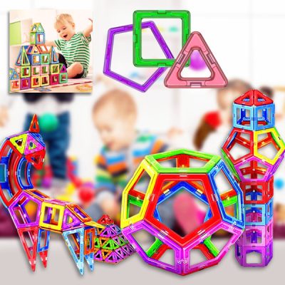 Blocos de construção magnéticos 3D (50 peças) | BUILDNETIC